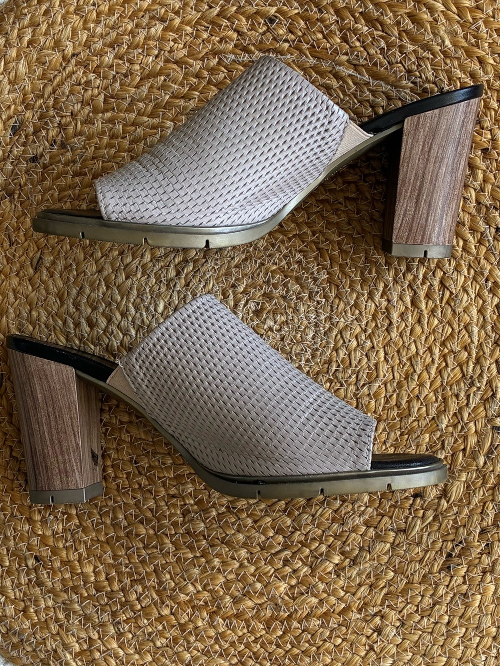 Hispanitas Block Heel Leather Sandals in Light Taupe—Made in Spain